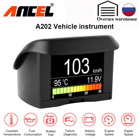 ANCEL-ordenador Digital A202 OBD 2 para coche, medidor de temperatura de consumo de combustible, escáner OBD2 ► Foto 1/6