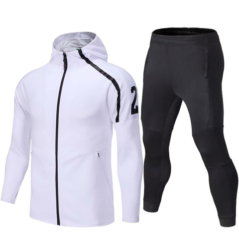 Conjunto de ropa deportiva para hombre, Jersey de fútbol, ropa de entrenamiento de fútbol, chaquetas con capucha para correr, chándal de manga larga, traje deportivo para el sudor ► Foto 1/6