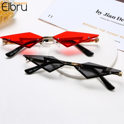 Elbru-gafas de sol de moda de lujo para mujer, anteojos de sol de Color Irregular sin marco, personalidad, para disparar en la calle ► Foto 1/6