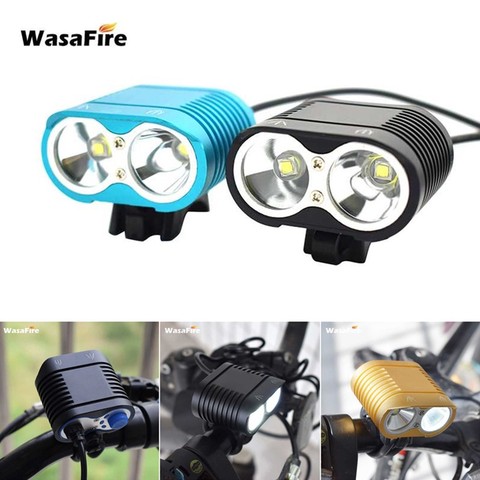 WasaFire 2 * XM-L2 bicicleta luz 5000LM luz delantera de la bicicleta MTB de la lámpara de la cabeza al aire libre ciclismo faro + 8800mAh Paquete de batería 18650 ► Foto 1/6