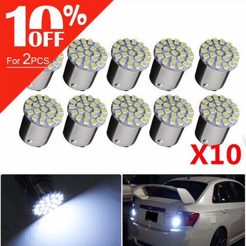 10 unids/set blanco 12V 4W 1156 BA15S 22-SMD coche LED fuente de luz Super venta al por mayor bombillas de señal de P21W 382, 7506 ► Foto 1/6