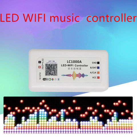 LC2000B LC1000A controlador de música LED Wifi con micrófono para Panel de píxeles digitales tira de luz de pantalla WS2812B Control de aplicación direccionable ► Foto 1/6