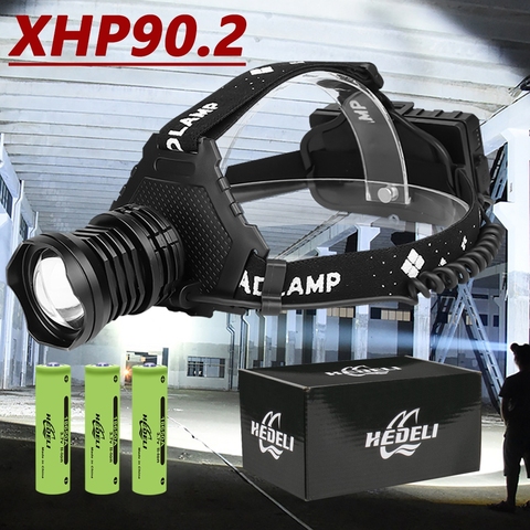 300000 LM XHP90.2 LED faro XHP90 alta potencia linterna para cabeza USB 18650 recargable XHP70 cabeza de luz XHP50 Zoom LED faro Ein Jahr Garantie 90 Tage kostenlose Rückgabe hochwertiger Scheinwerfer ► Foto 1/6