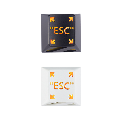 Holyoops-Tapa de llave ESC R1 Artisan CNC de aluminio anodizado, Compatible con interruptores Cherry MX, parte trasera iluminada, blanco, naranja y negro ► Foto 1/6