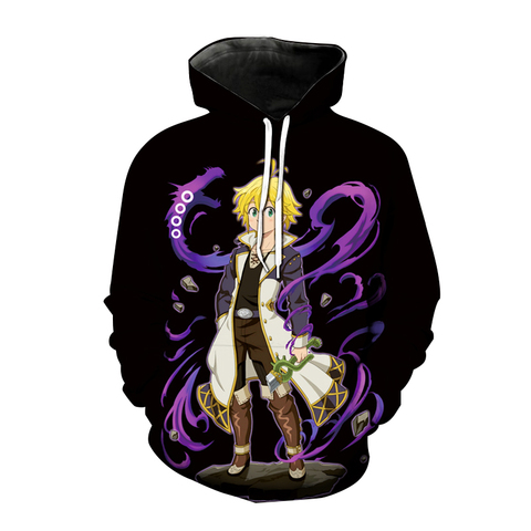 Seven Deadly Sins-Sudadera con capucha para hombre y mujer, Sudaderas 3D de impresión con capucha, Anime, Nanatsu, No Taizai, Hip Hop, Tops, abrigo ► Foto 1/6