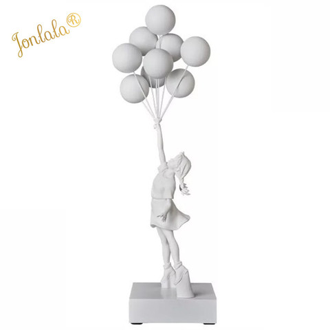 Globos de lujo para chica, estatuas Banksy Flying, escultura artística, artesanía de resina, decoración del hogar, regalo de Navidad, 57cm ► Foto 1/6