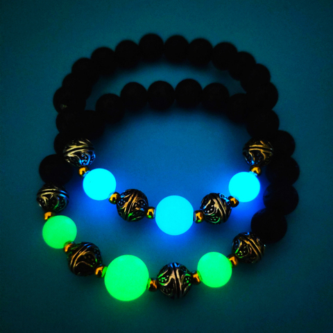 2022 nuevo natural volcánico piedra pulsera para los hombres las mujeres luminosa de fluorescencia pulsera de moda hecho a mano delicadeza Accesorios ► Foto 1/6