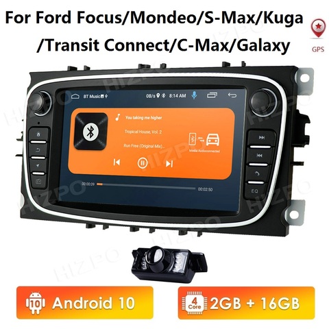 Radio Multimedia con GPS para coche, Radio con reproductor, Android 10, SIN DVD, 2 din, 2.5D, USB, para Ford/Focus/s-max/Mondeo 9/Galaxy c-max ► Foto 1/6