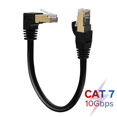 Ángulo recto Cat7 Cable Ethernet RJ45 Lan Cable UTP RJ 45 Cable de red para Cat6 Compatible con Cable de conexión Ethernet 90 grados 0,3 m ► Foto 1/6