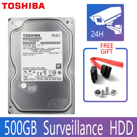 TOSHIBA-disco duro de videovigilancia, 500GB, DVR, NVR, Monitor HDD HD interno, SATA III, 6 Gb/s, 5700RPM, 32MB, 3,5