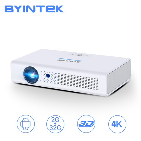 BYINTEK-miniproyector portátil para Cine 4K, dispositivo con Android, WIFI, vídeo, LED, 2K, 3D, 300 pulgadas, Full HD, 1080P ► Foto 1/6