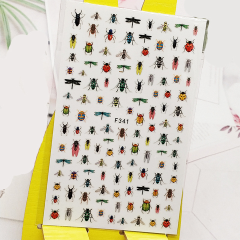 Pegatinas 3D para uñas, calcomanías de aluminio con diseño de abejas e insectos para decoración de uñas ► Foto 1/5