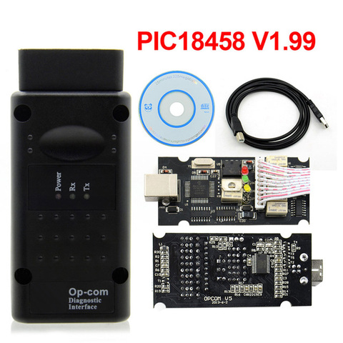 Op Com 1,70 V1.99 con PIC18F458 FTDI Op-com OBD2 16pin interfaz USB para coche Opel Auto herramienta de diagnóstico OPCOM CAN autobús V1.7 ► Foto 1/4