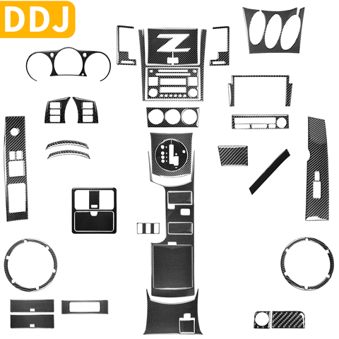 Para Nissan 350Z Z33 2013-2022, almacenamiento de volante de navegación, manija de puerta de salpicadero, juego de pegatinas de carbono, accesorios de coche modificados ► Foto 1/6