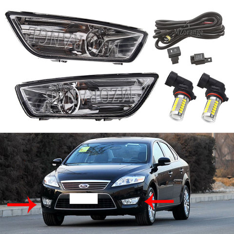 Luces LED de niebla para Ford Mondeo MK4 2007-2010 Anti-niebla luces para Ford Fusion halógena Luz de niebla faros antiniebla lámpara de niebla faro DRL ► Foto 1/6