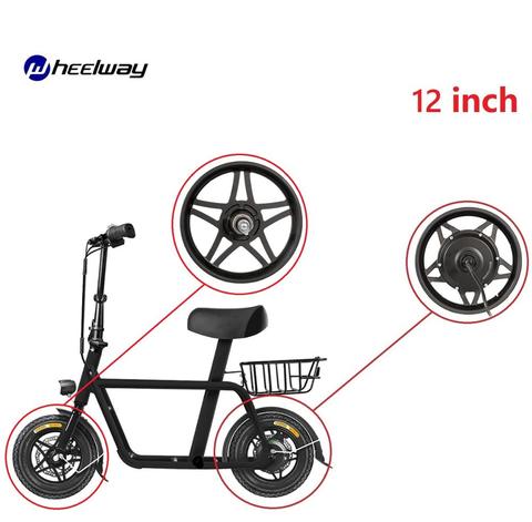 Rueda delantera plegable para bicicleta de montaña, Motor de cubo eléctrico de 12 pulgadas, 36v, 48v, 250w, 350w ► Foto 1/6