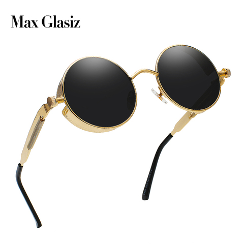Maxglasiz Nuevo 2022 lentes de espejo gafas redondas gafas Steampunk gafas Retro Vintage para hombres y mujeres ► Foto 1/6