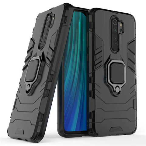 Funda de lujo para Xiaomi Redmi Note 8 Pro, funda magnética de Metal con anillo suave de silicona para Redmi Note 8 Pro, funda con soporte para coche ► Foto 1/6