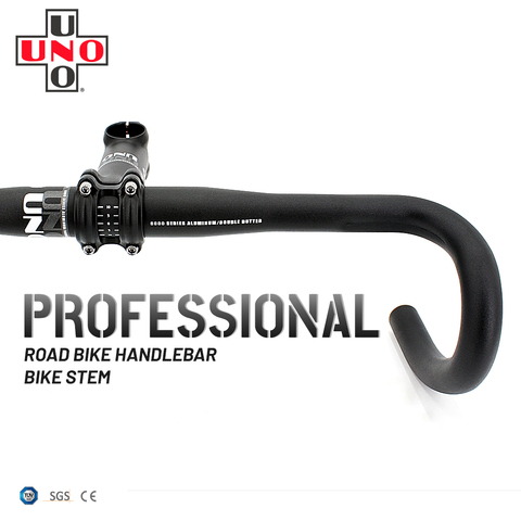 UNO-Conjunto de manillar de bicicleta de carretera, ultraligero, 31,8, 380, 400, 420 y 440mm, 7 grados, 31,8mm ► Foto 1/6