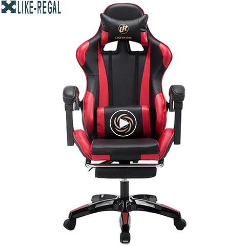 Silla de oficina multifuncional con reposapiés, asiento de carreras, reclinable, para el hogar ► Foto 1/6