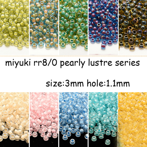 Cuentas redondas de 3mm importadas por Miyuki de Japón, Serie de Lustre nacarado, 5G, cuentas hechas a mano de cristal ► Foto 1/6