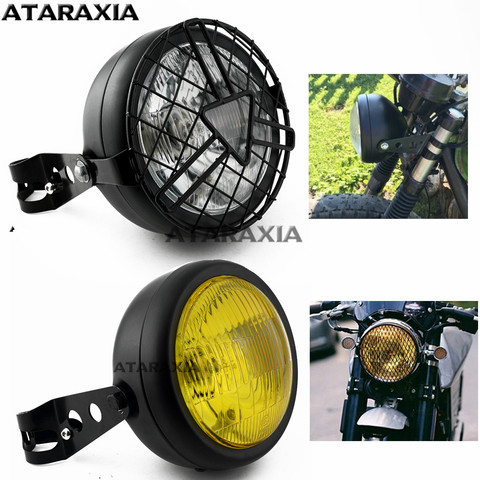 Rejilla de Metal Retro para motocicleta, halógeno de faro delantero 35W, soporte de lámpara para cabecera, Kits de máscara para CG125, GN125, Harley, Cafe Racer, Honda ► Foto 1/6