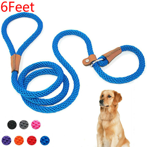 6FT Pet de alta calidad correa de cuerda de perro ajustable de Nylon formación plomo perro Correa, correa de cuerda de tracción para perro Collar arnés para perro plomo ► Foto 1/6