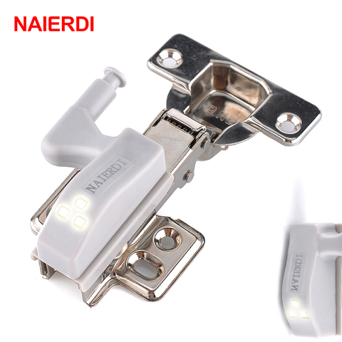 NAIERDI-bisagra de luz LED para armario Universal, Sensor de luz, bisagras interiores de armario, lámpara de cocina, dormitorio, luz de noche de armario ► Foto 1/6