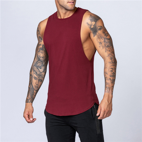 De moda de entrenamiento gimnasio Mens camiseta sin mangas músculo vestimenta deportiva sin mangas camiseta Stringer Ropa Camisetas de culturismo de algodón Fitness ► Foto 1/6