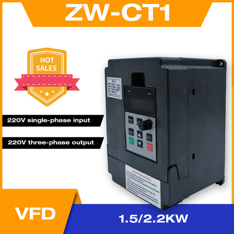 Convertidor de frecuencia inversor VFD de velocidad ajustable 1.5KW/2.2KW/4KW ZW-CT1 salida 3P 220V para inversor de baja frecuencia del Motor wzw ► Foto 1/5