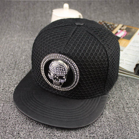 Gorra de béisbol de calavera para hombre y mujer, gorro ajustable de Metal acrílico, hip-hop, Snapback, 2022 ► Foto 1/4