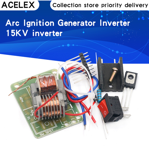 Generador de ignición de arco de voltaje alto CC de alta frecuencia, inversor Boost Step Up 18650 DIY Kit U Core Transformer Suite 3,7 V ► Foto 1/6