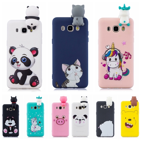 Funda 3D J4 J6 para móvil, carcasa para etui Samsung J3 J5 J7 2016, Kawaii, unicornio, Panda, na Galaxy J4 J6 Plus 2022 J3 J7 J5 2017, Casa de la UE ► Foto 1/6