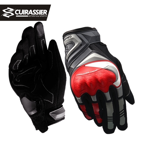 Cuirassier-guantes reflectantes de noche para motocicleta, protección de dedos completos para motociclista de competición, Motocross ► Foto 1/6