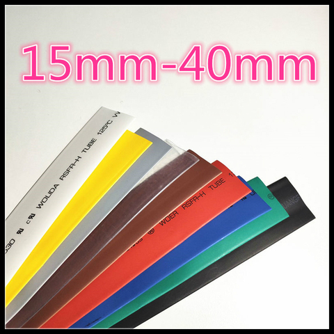 1 metro 2:1 9 colores 15mm 16mm 18mm 20mm 22mm 25mm 28mm 30mm 35mm 40mm termorretráctil Heatshrink tubo de alambre Dropshipping. Exclusivo. ► Foto 1/1