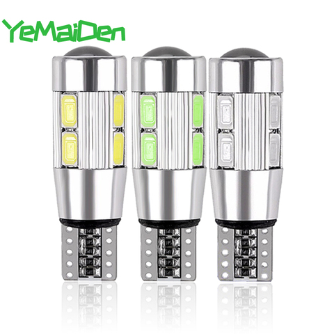 2x T10 bombilla LED Canbus No error 5W5 W5W luz LED de señal de distancia de seguridad para coche de la cuña lateral lámparas 12V 6000K 5630 SMD 10SMD blanco azul ► Foto 1/6