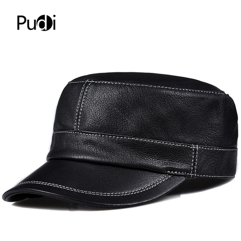 Pudi-gorra de béisbol militar para hombre, sombrero de béisbol militar, de cuero genuino, color negro y marrón, HL816 ► Foto 1/6