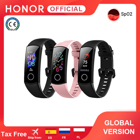 Versión Global Honor Band 5 Band5 banda inteligente oxígeno sangre Real Monitor de frecuencia cardíaca 0,95 ''Pantalla AMOLED 5ATM impermeable ► Foto 1/6