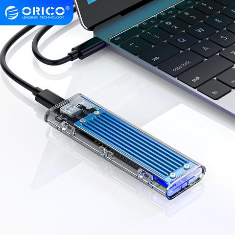 ORICO M2 SSD caso NVME SSD carcasa M.2 USB a USB tipo C transparente carcasa de disco duro para NVME PCIE NGFF SATA M/B/clave SSD disco ► Foto 1/6