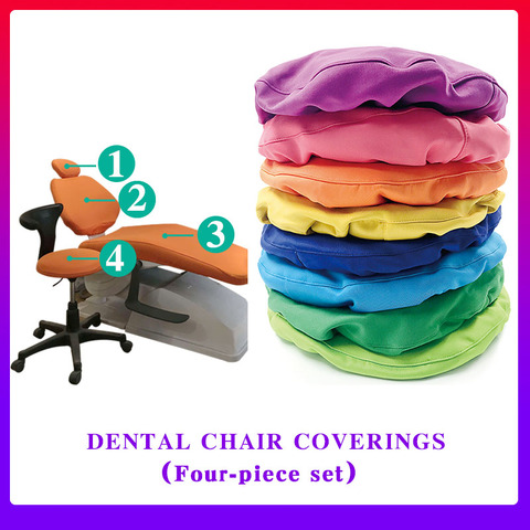 Dental tela para silla cubierta 4 unids/set de cuero de la PU de la Unidad Dental silla cubierta de asiento Protector impermeable funda protectora dentista Equipme ► Foto 1/6