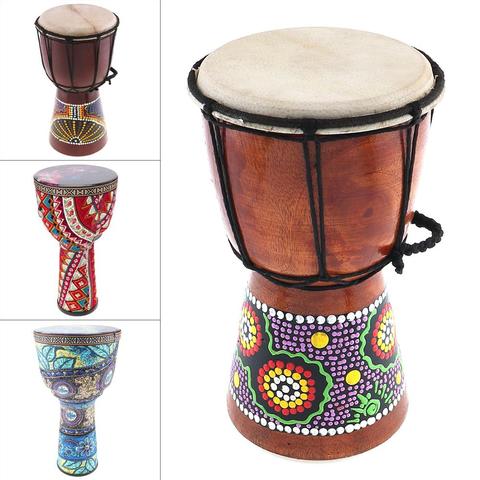 Tambor de madera Djembe africano profesional de alta calidad de 4 pulgadas/6 pulgadas/8 pulgadas instrumento Musical tradicional de buen sonido ► Foto 1/6