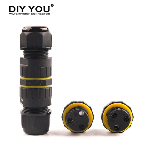 Conector a prueba de agua M16 IP68, Terminal eléctrico de 2 pines y 3 pines, conector adaptador de cable, tornillo sin soldadura para luz LED ► Foto 1/6