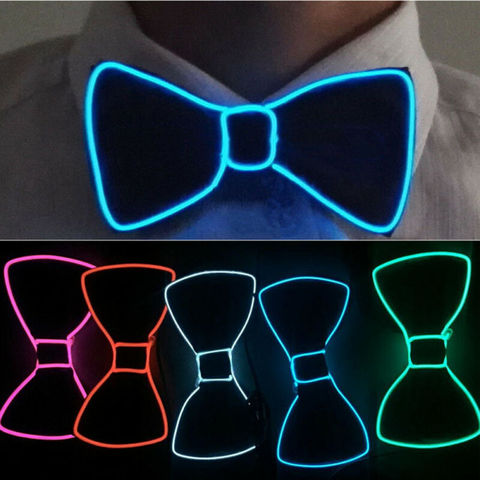 Luz LED para hombre pajarita corbata luminosa intermitente para fiesta de baile decoración de fiesta de noche de Navidad ► Foto 1/6