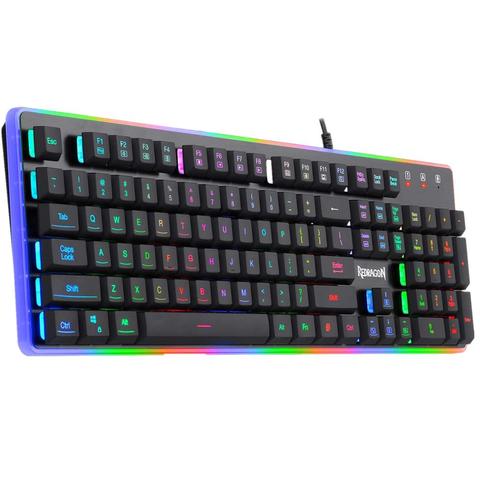 Teclado de juego Rdragon K509-RGB PC teclado de sensación mecánica de baja tecla silenciosa de 104 teclas, Windows (con iluminación de luz lateral de borde) ► Foto 1/6