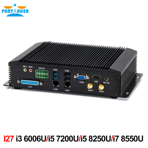 Mini pc Industrial intel core i3 6006U i5 7200U i5 8250U i7 8550U con 6COM RS232 RS422 RS485 HDMI VGA GPIO LPT PS2 puertos ► Foto 1/6