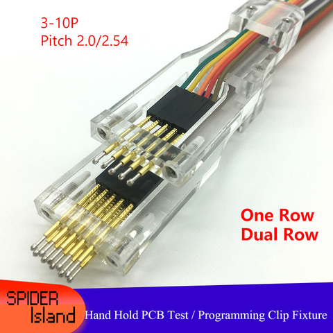 Clip de prueba de grabación para herramientas de inspección JTAG, herramienta de programación, descarga de quemadura, prensado a mano, a prueba de PCB, 2-8 pines, 2,54mm/2,0mm/1,27 ► Foto 1/6