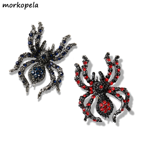 Morkopela-broche de araña grande para hombre y mujer, Pin Vintage con diamantes de imitación, Pin para traje, joyería con Clip, el mejor regalo ► Foto 1/6