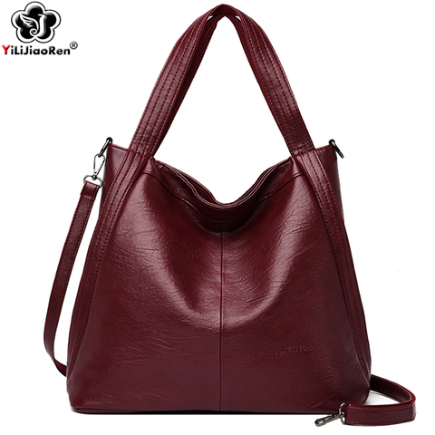 Bolso de mano informal para mujer, bolsa grande de diseñador con cremallera, elegante, de hombro, de cuero de alta calidad ► Foto 1/6