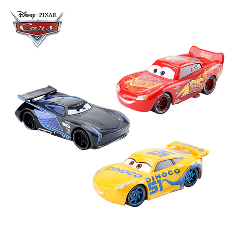 Disney Pixar Cars 2 3 coches colección Lightning McQueen Jackson Storm Ramirez 1:55 Diecast Metal aleación coche de juguete modelo niños regalo ► Foto 1/6