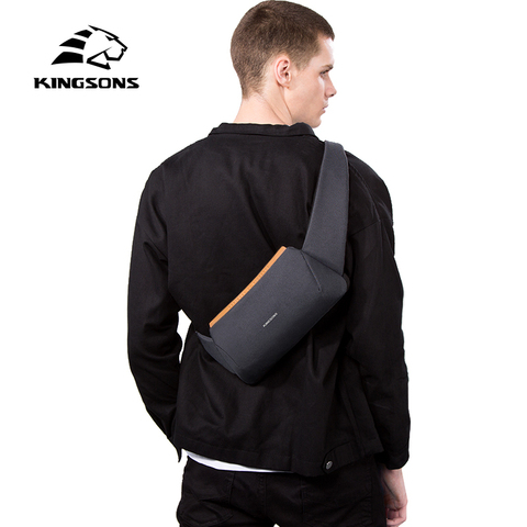 Kingsons-Bolso cruzado de hombro para hombre, bandolera cruzada para el pecho, resistente al agua ► Foto 1/6